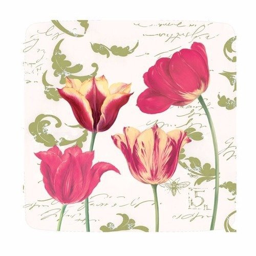 Lot de 2 serviettes en papier - tulipe vintage (antique tulip pink)