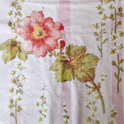 Lot de 2 serviettes en papier - fleur rose ( spring star rose )
