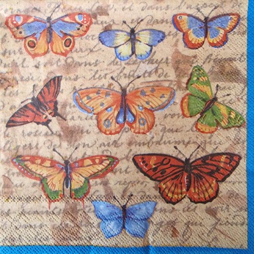 Lot de 2 serviettes en papier - papillons (butterflies collage)