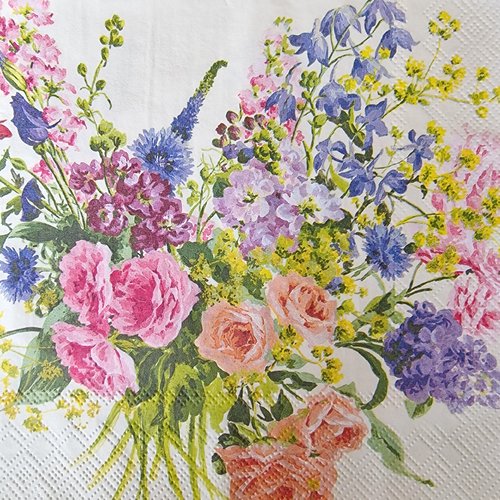 Lot de 2 serviettes en papier - bouquet de fleurs (bouquet of flowers cream)