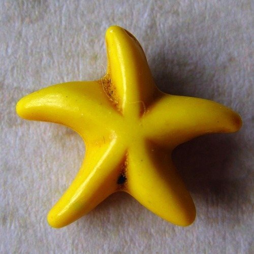 Lot de 2 perles- howlite - étoile ( jaune )