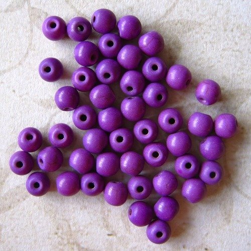 Lot de 5 perles howlite mauve(1) - 6 mm