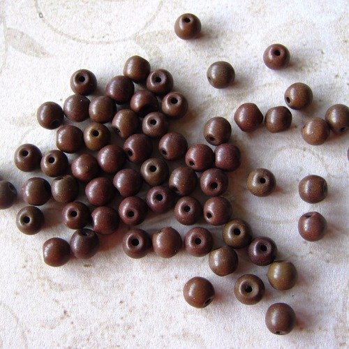 Lot de 5 perles howlite "brun"- 6 mm