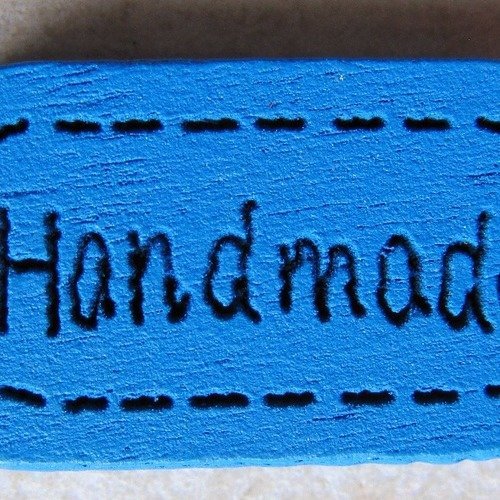 Lot de 2 boutons en bois hand made 2 ( bleu )