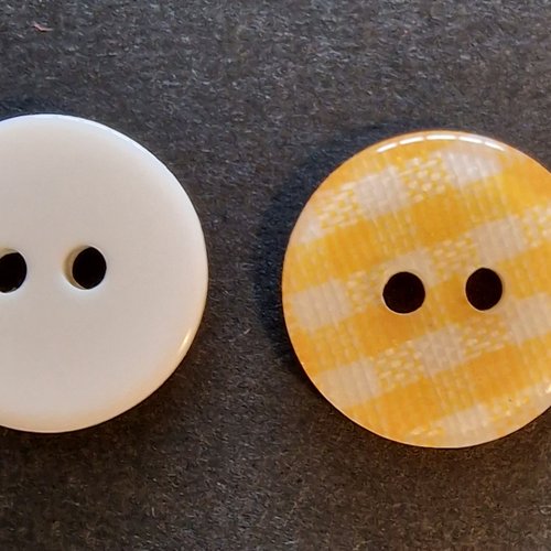Lot de 4 boutons acryliques - vichy jaune