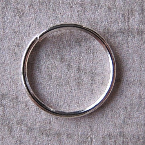 Lot de 5 anneaux en métal argenté - 10  mm