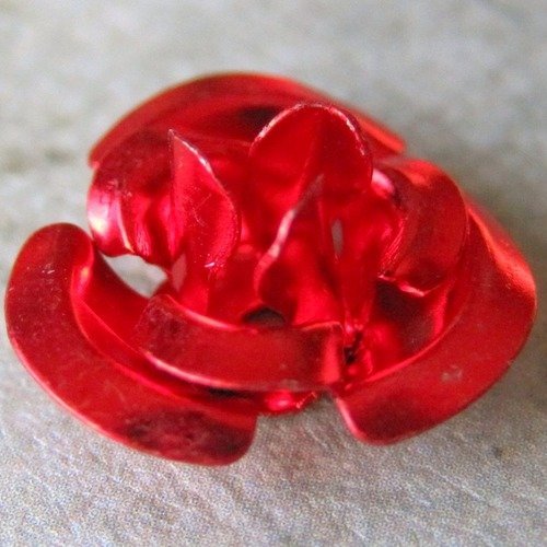 Lot de 20 perles rose en aluminium ( rouge ) (12 mm)