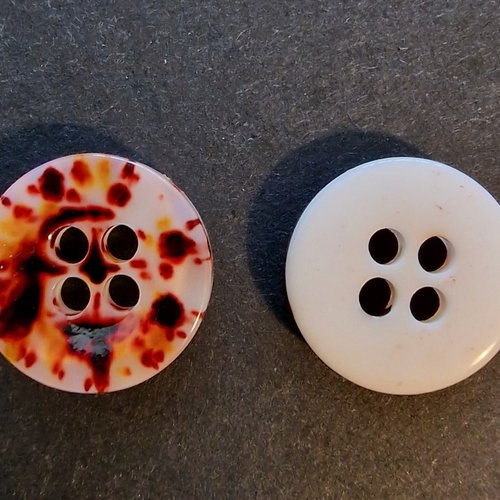 Lot de 4 boutons rond taches acrylique