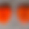 Lot de 6 boutons acrylique en cœurs orange