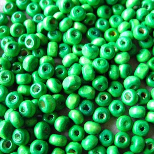 Perles en bois 3mm verte