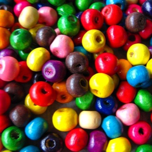 Perles en bois 6mm multicolore