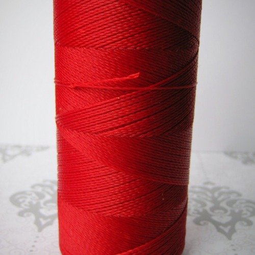 Fil ciré polyester pour micro macramé 0,5 mm dark red