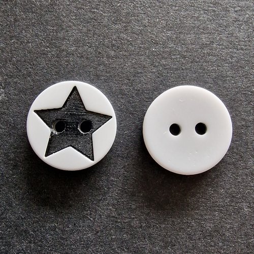 Lot de 4 boutons acrylique rond etoile