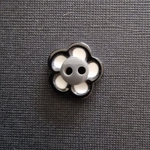 Lot de 4 boutons fleur noir acrylique