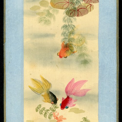 Peinture chinoise sur soie collée sur carton - fait main - xxème siècle - série des oiseaux (11a/12)