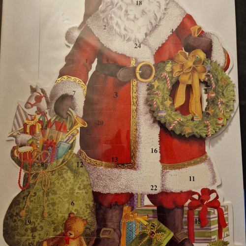 Grand calendrier de l'avent - père noël vintage hauteur : 45cm largeur : 30cm