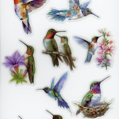 Lot de 25 stickers autocollants transparents oiseaux (lot 1)