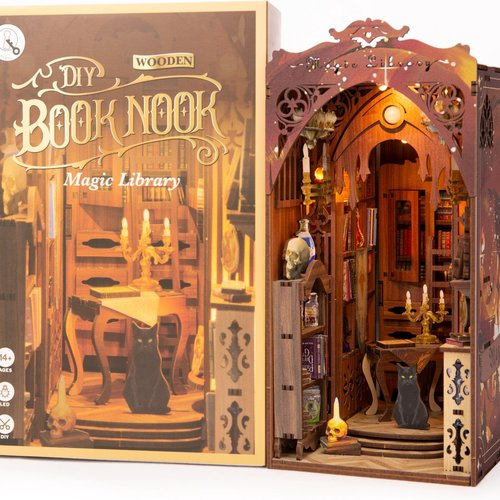 Kit serre livre book nook magic library avec capteur de lumière led - diy - neuf dans sa boite d'origine