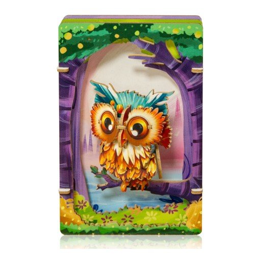 Kit de construction théâtre 3d hibou, chouette - diy puzzle 3d en bois - neuf dans sa boite d'origine