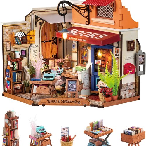Kit de montage - diy - miniature house - maison miniature - librairie - corner bookstore