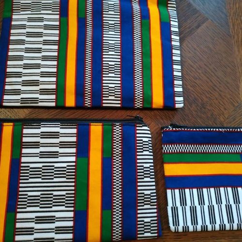 Po3-032 - ensemble 3 pochettes en wax