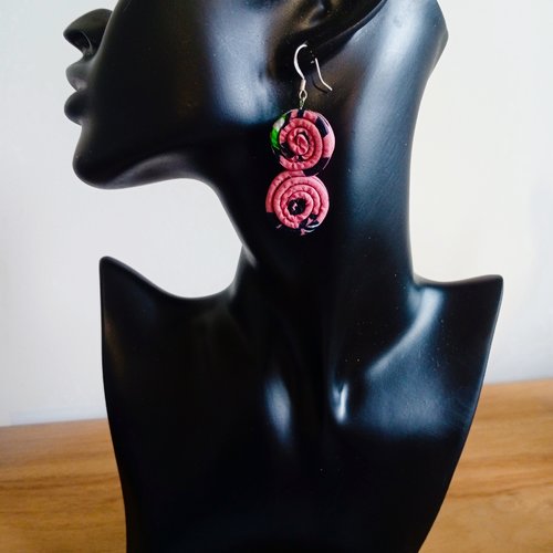 Bo-003 : boucles d'oreilles en wax