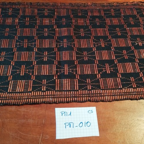 Pm1-010 - véritable bande de pagne manjak tissé coton/soie