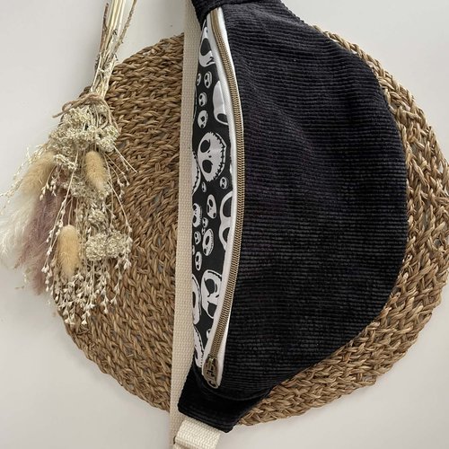 Sac banane en velours fait main