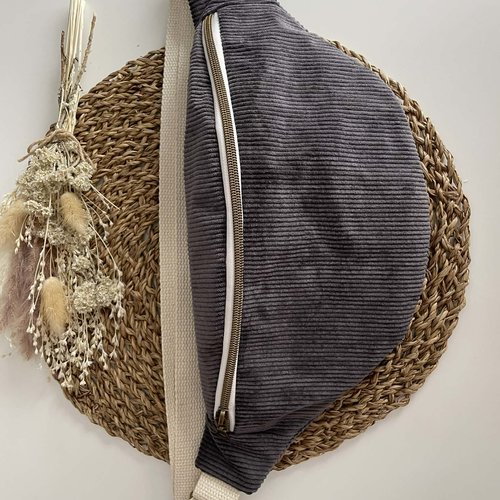 Sac banane en velours fait main