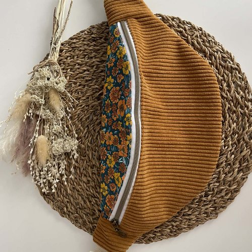 Sac banane en velours fait main