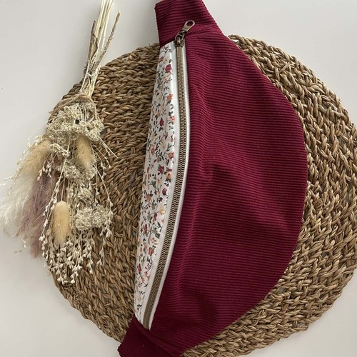 Sac banane en velours fait main