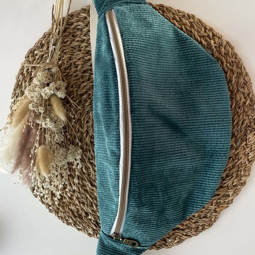 Sac banane en velours fait main