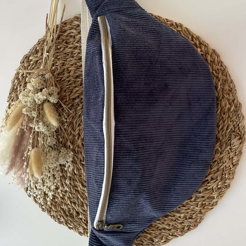 Sac banane en velours fait main