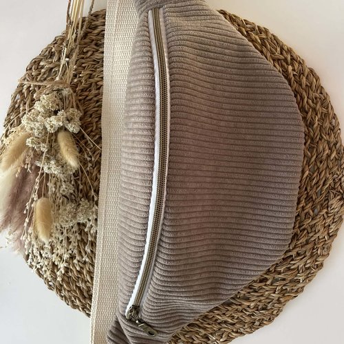 Sac banane en velours fait main