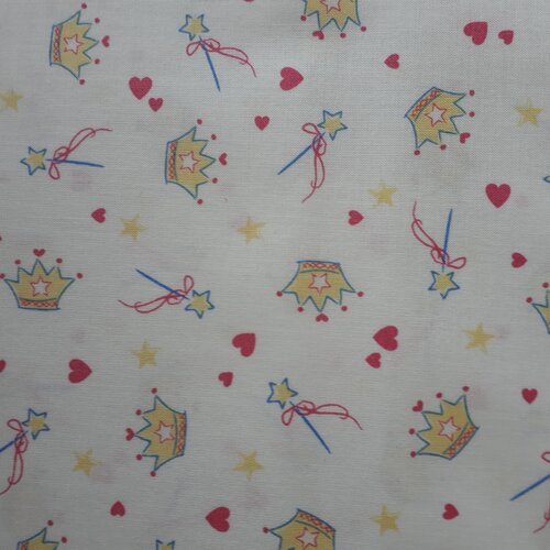 Tissu patchwork  - couronnes - pretty ballerina - coupon 45 x 55 cm