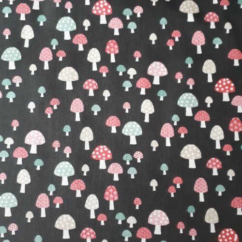 Tissu patchwork  - champignons - flo's garden toadstolls  - coupon 45 x 55 cm