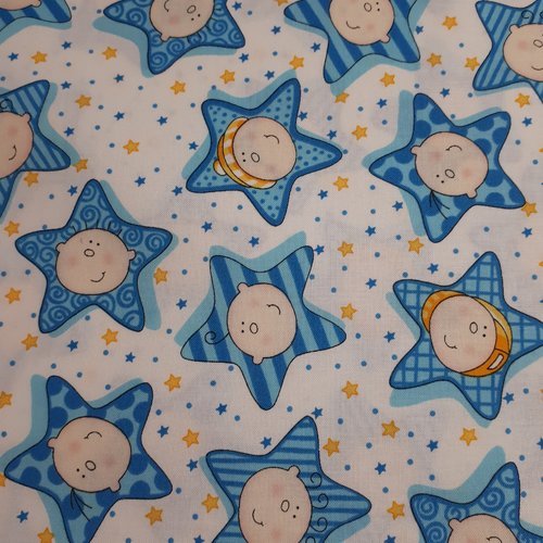 Tissu patchwork - bebes - funny babies - coupon 45 x 55 cm