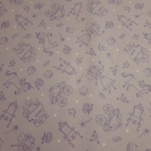 Tissu patchwork - princesses - fairy tonal - coupon 45 x 55 cm