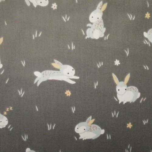 Tissu patchwork - lapins - critter patch - coupon 45 x 55 cm