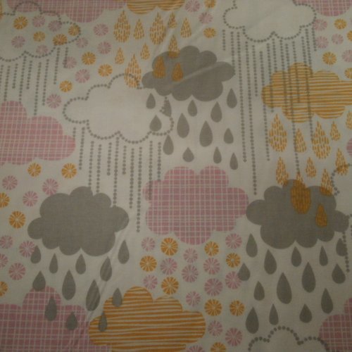 Tissu patchwork - nuages - blown away - coupon 45 x 55 cm