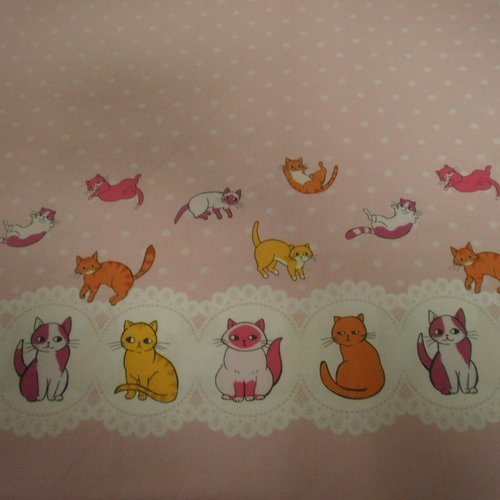 Tissu patchwork - chats  - caturday - coupon 45 x 55 cm