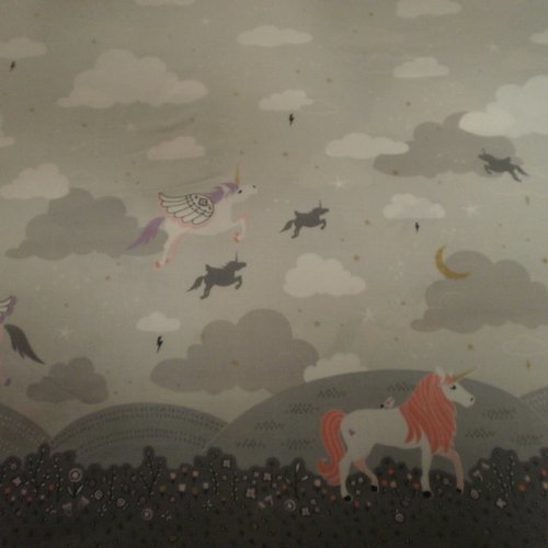 Tissu patchwork - licorne  - believe - coupon 45 x 55 cm