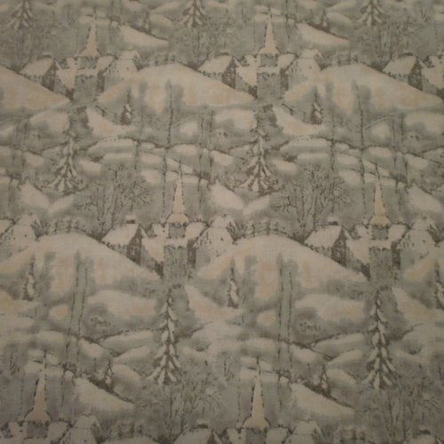 Tissu patchwork -  paysage de neige - coupon 45 x 55 cm