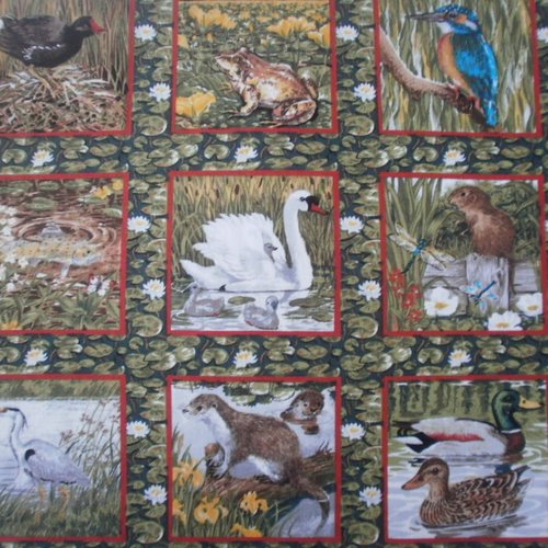 Tissu patchwork - river bank squares - coupon 30 x 110 cm