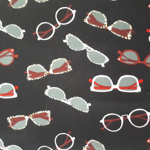 Tissu patchwork - lunettes - coupon 45 x 55 cm