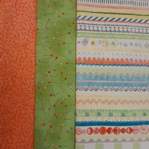 Coupons tissus patchwork assortis - thème couture