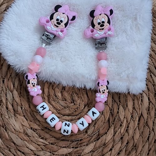 Attache doudou minnie personnalisé