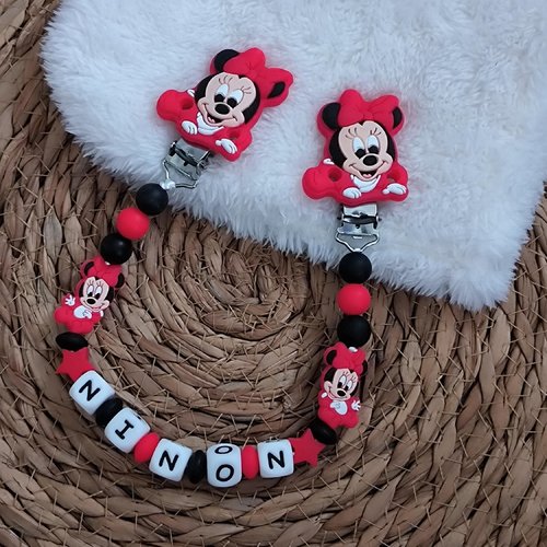 Attache doudou minnie personnalisé