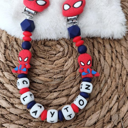 Attache doudou spiderman personnalisé