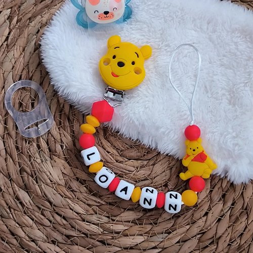Attache tétine winnie personnalisée